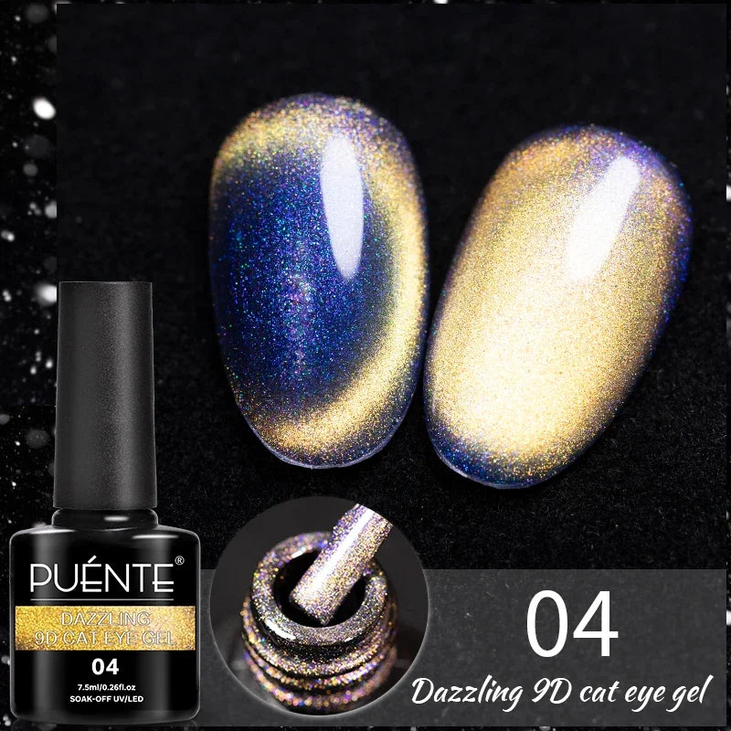 7.5ML Green Crystal Cat Magnetic Gel Nail Polish Shiny Green Glitter Cat Eye Gel For Manicure Soak Off UV Nail Art Varnish