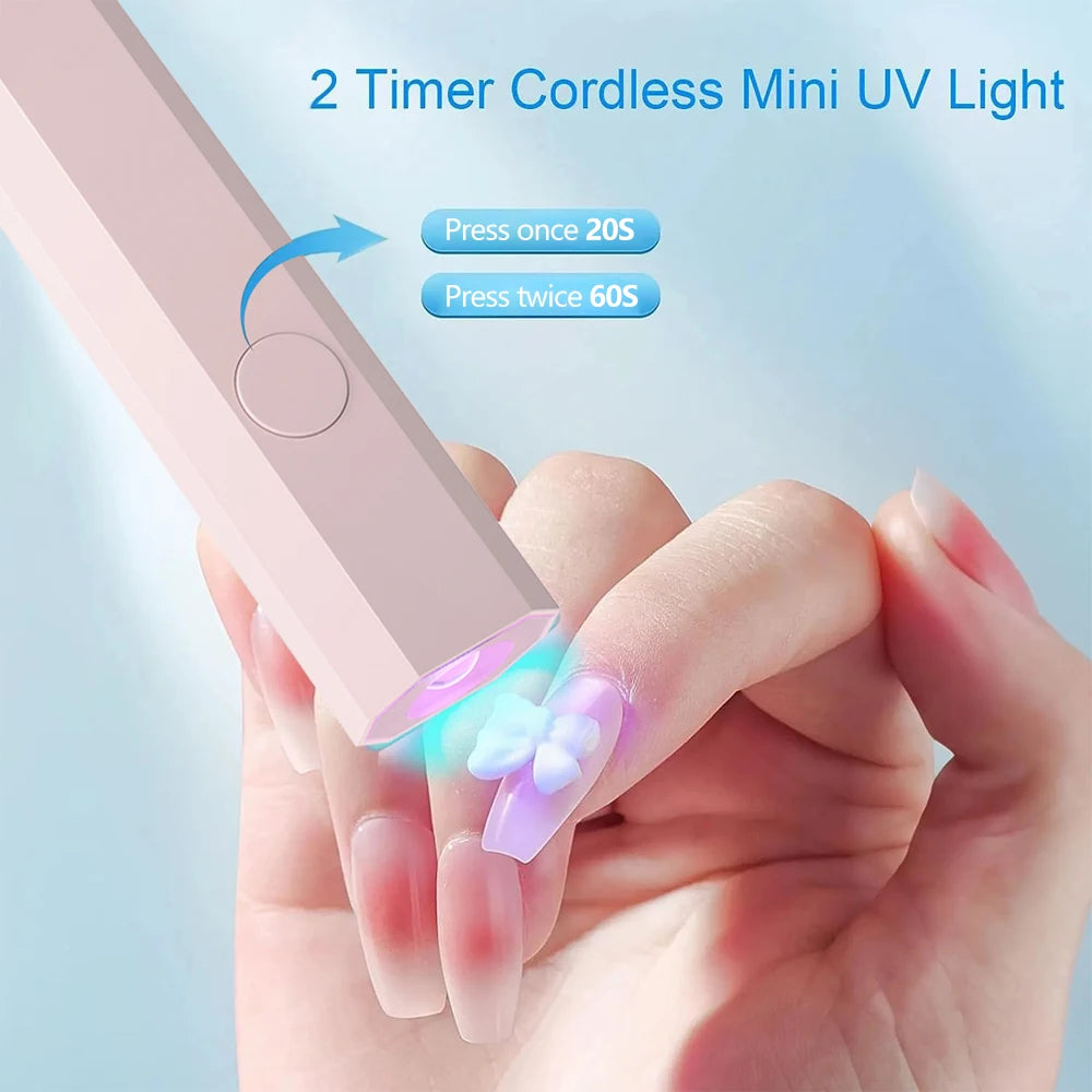 Convenient Handheld Mini UV Light Cure Nails Lamp for Gel Nails LED Nail Lamp for Gel Polish Manicure Nail Dryer for Fast Curing