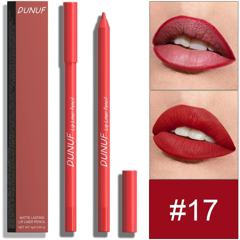 24 Colors Foaming Lipliner Durable Waterproof Soft Mist Lipstick Pen Gentle Pink Brown Purple Colors Matte Lip Contouring Pencil