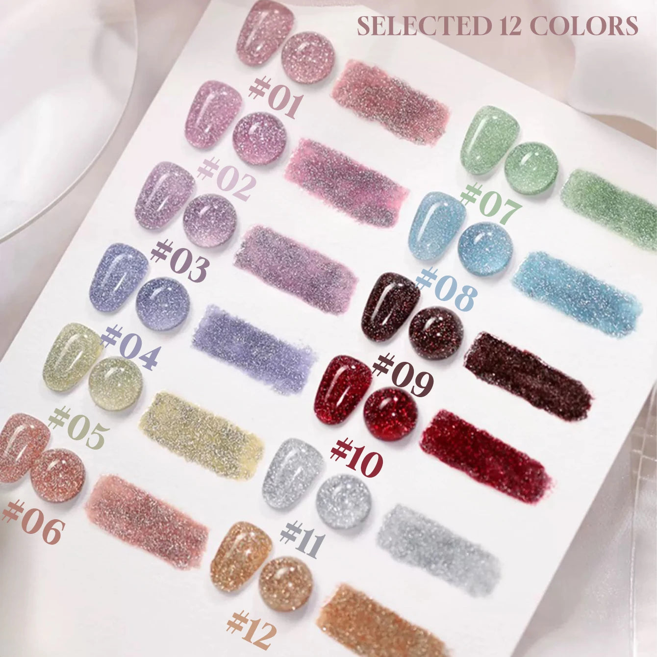 MIANEL 12ML Rock Sugar Crushed Diamond Gel Nail Polish Pink Glitter Nail Polish Top Selling Pink Nails Summer Nails 1-12pcs