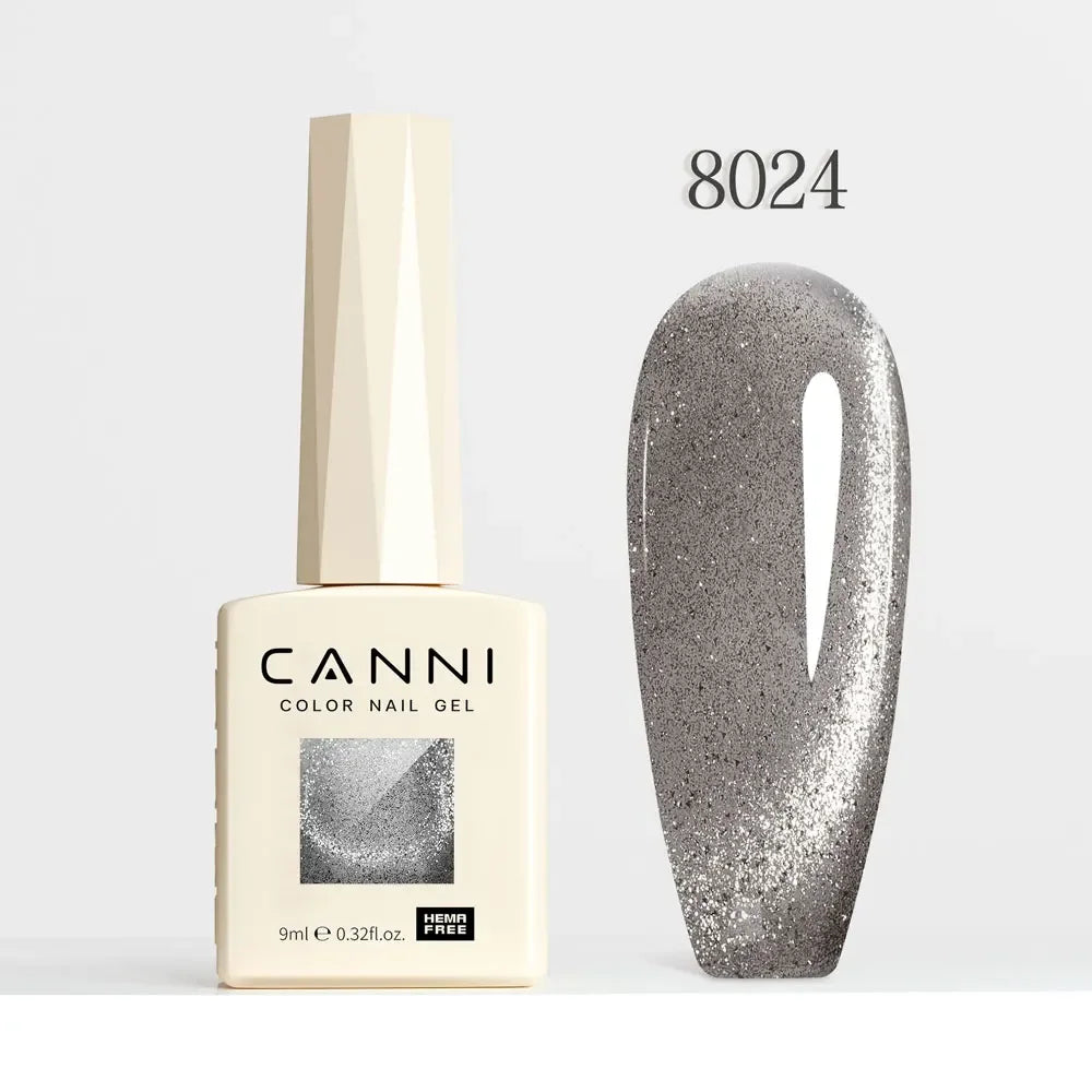 CANNI HEMA FREE TPO FREE 9ml Glitter Silver Cat Magnetic Gel Nail Polish Galaxy Diamond Full Coverage Pigmented Gel for Nail