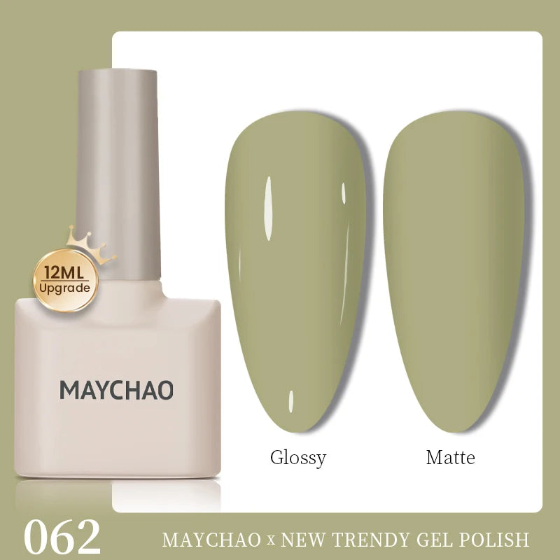 MAYCHAO 12ml Gel Nail Polish Set Professional Salon Nail Art Gels Varnish UV LED Semi Permanent Nail Lacquer Nail Supplies