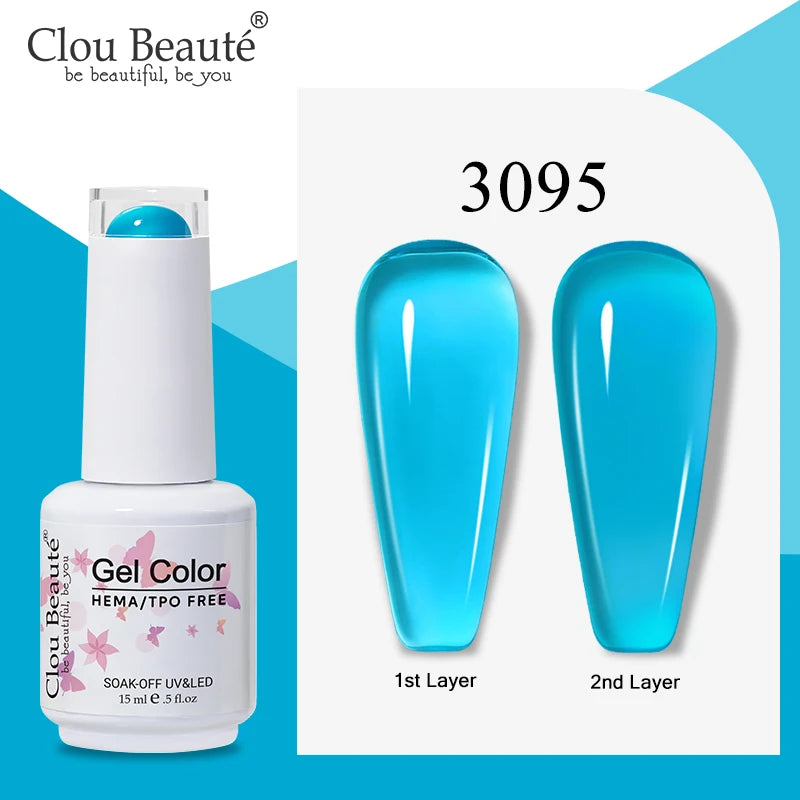 Clou Beaute Semi-transparent Jelly Color UV Gel Manicure Gel Nail Nail Supplies For Professionals Semi-permanent Varnish 15ml