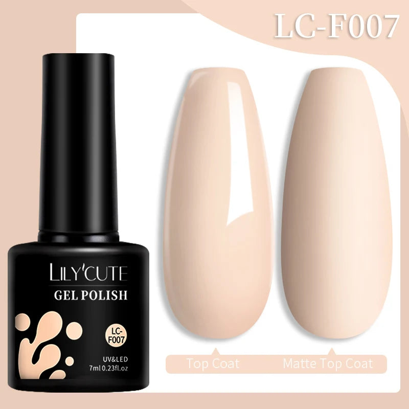 LILYCUTE 7ml Champagne Rose Gold Glitter Gel Nail Polish Colorful Sparking Long Lasting Manicure Soak Off Nails Art Gel Varnish