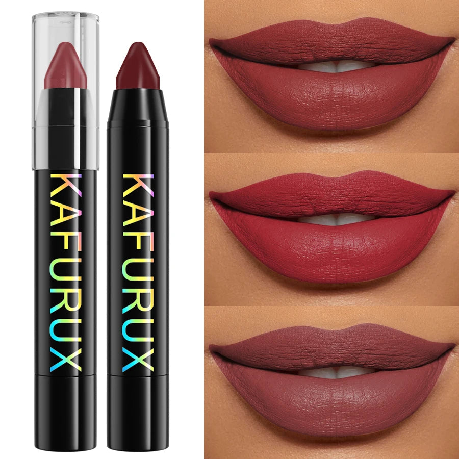 15-Color Velvet Matte Lipstick Pencil Waterproof  Red Brown Pink Long Lasting Lip Stick Korean Makeup Lip Tint Cosmetic Lipgloss