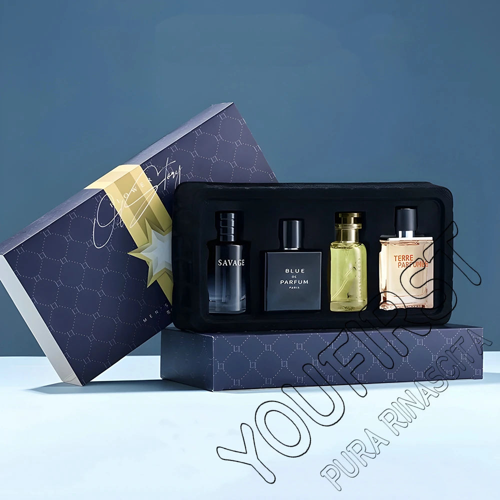 Luxury Men’s Perfume Gift Set – 4pcs Long-Lasting Fragrance Collection with Premium Scent Variety