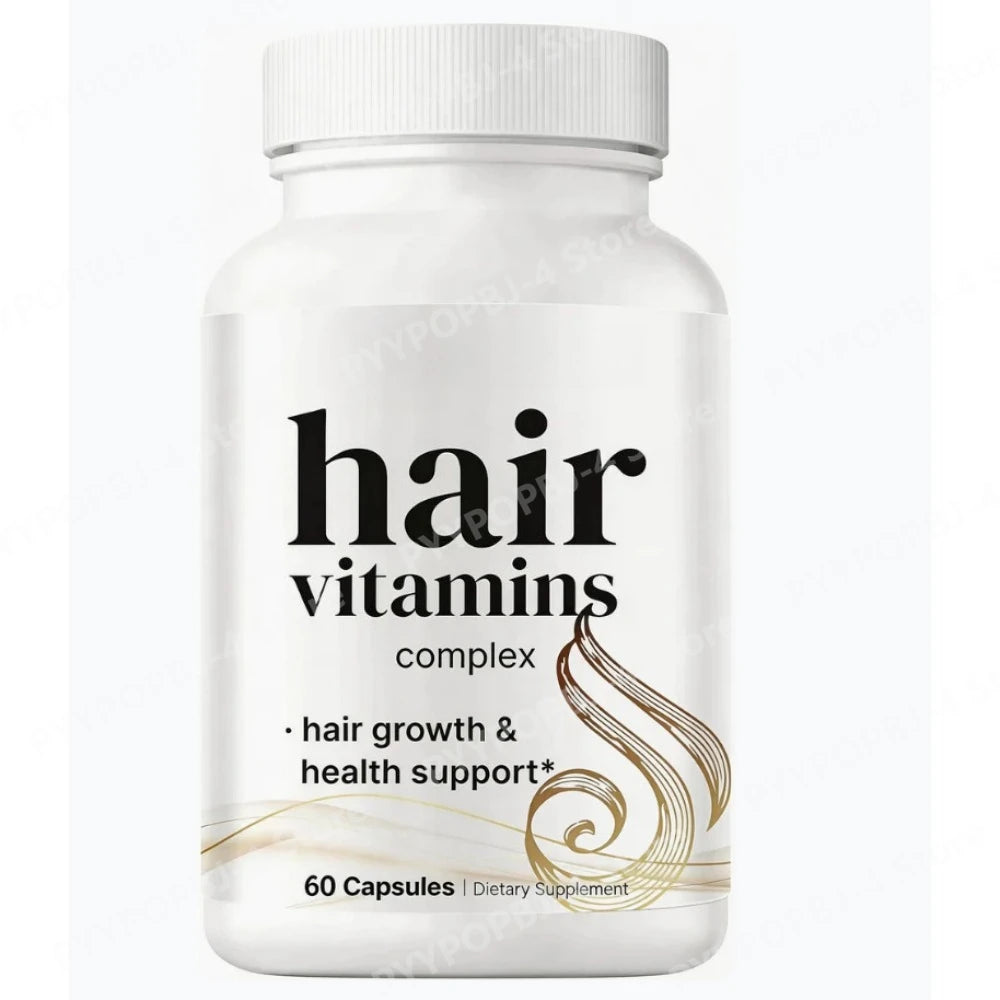 Hair Growth Vitamins for Women & Men, 14-in-1 Biotin Collagen Keratin Complex, Thicker Fuller-Looking Hair Routine, 60 Capsules