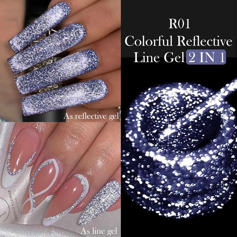 LILYCUTE 5ml Champagne Chrome Gold Metallic Liner Gel Polish Super-Bright Mirror Effect French Style Drawing Line Nail Art Gel