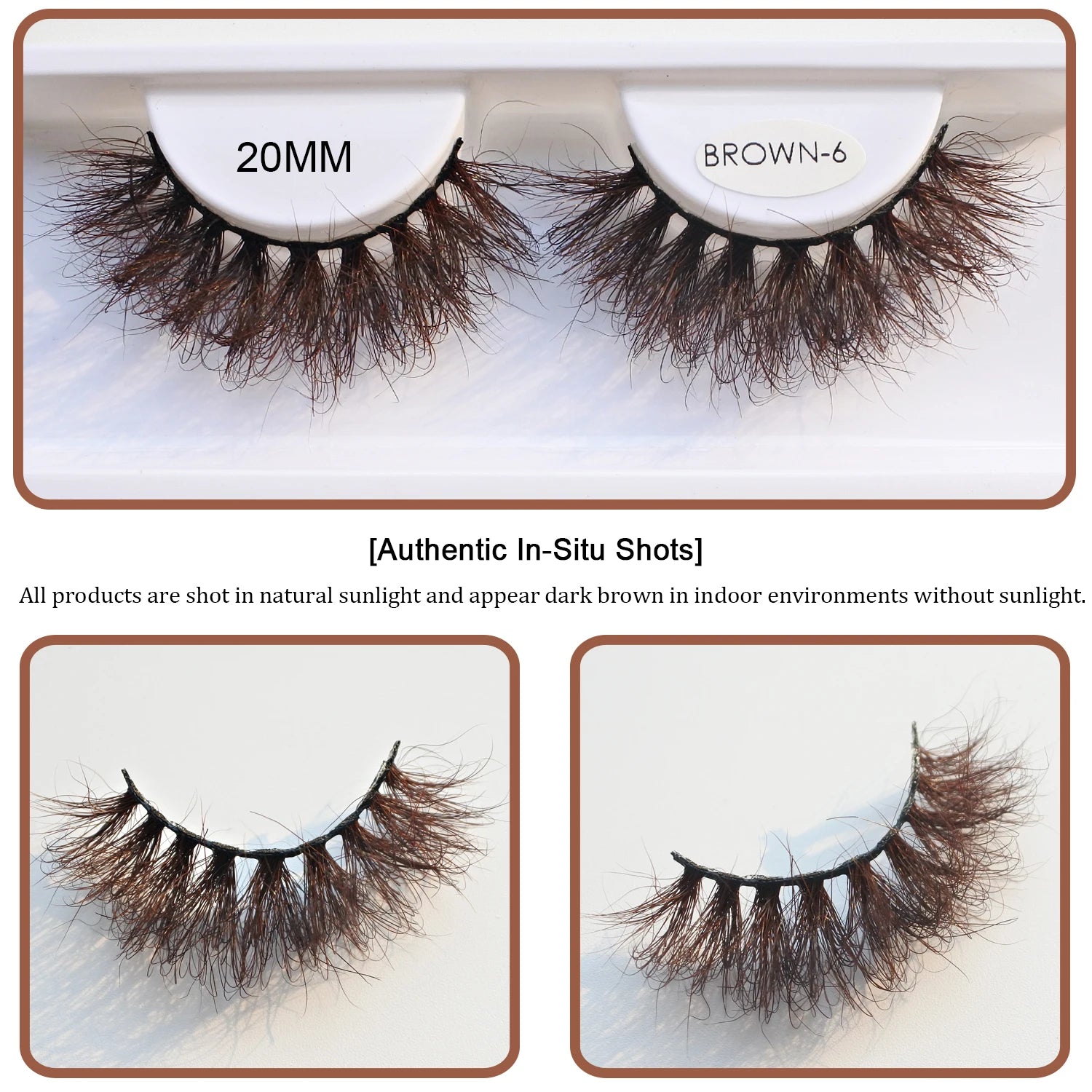 RED SIREN Brown Fluffy Mink Lashes 2026 New Design Luxurious Soft Natural Strip Lashes Cosplay Mink False Eyelashes Supplies