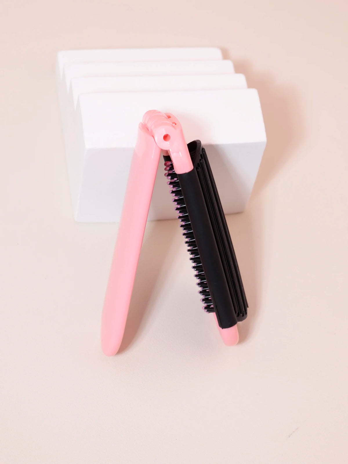 1pc portable mini foldable anti-static massage mirror hair comb travel girl with mirror foldable comb Special for real hair wigs