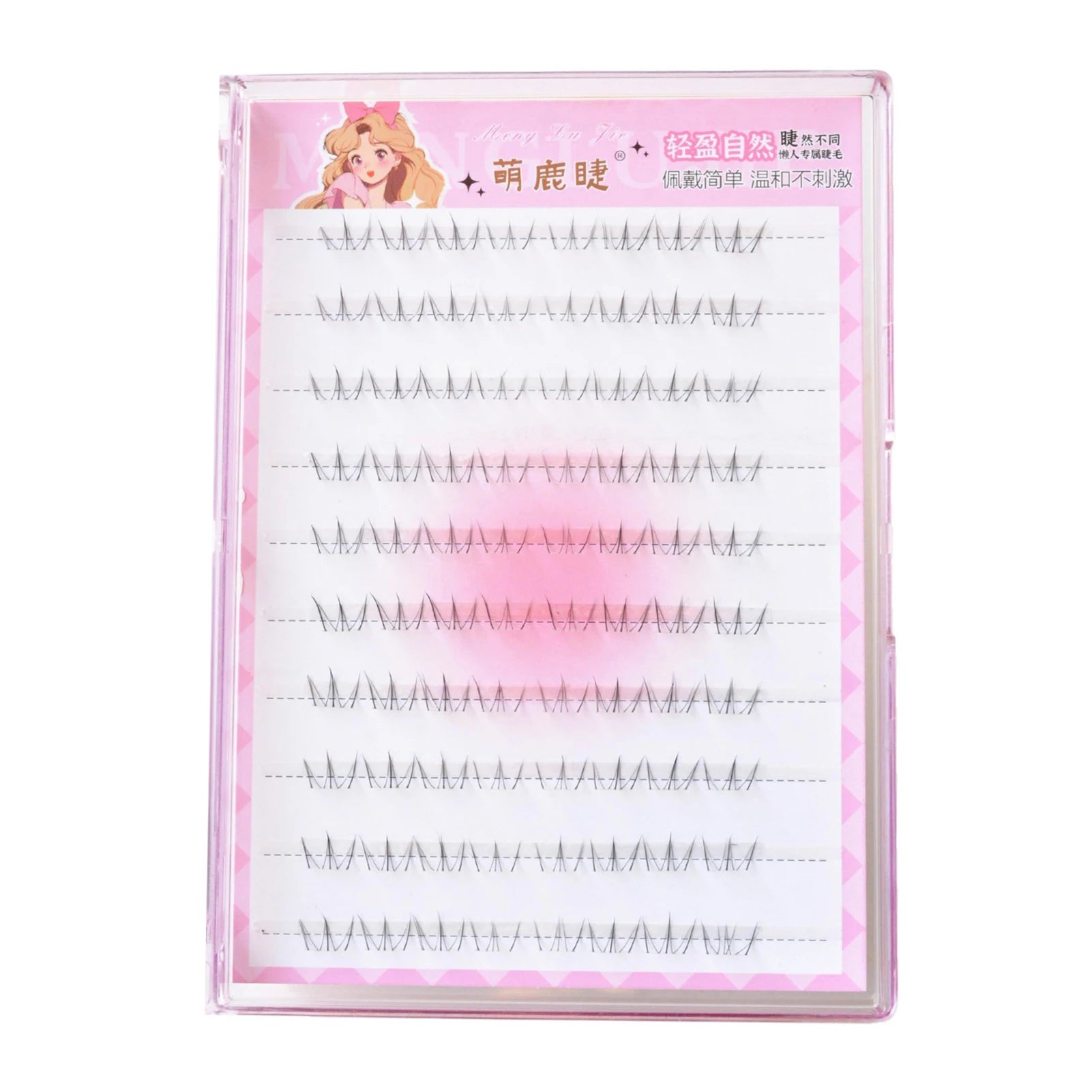 Natural Soft Lower False Eyelashes Transparent Band Cat Style Under Lashes Extensions for Wedding Party Work Cosplay Makeup