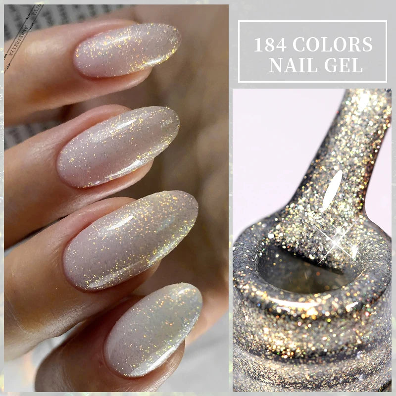 LILYCUTE 7ML Auroras Glitter Thermal Gel Nail Polish Temperature Color Changing Semi Permanent Soak Off Nail Art UV Gel Varnish