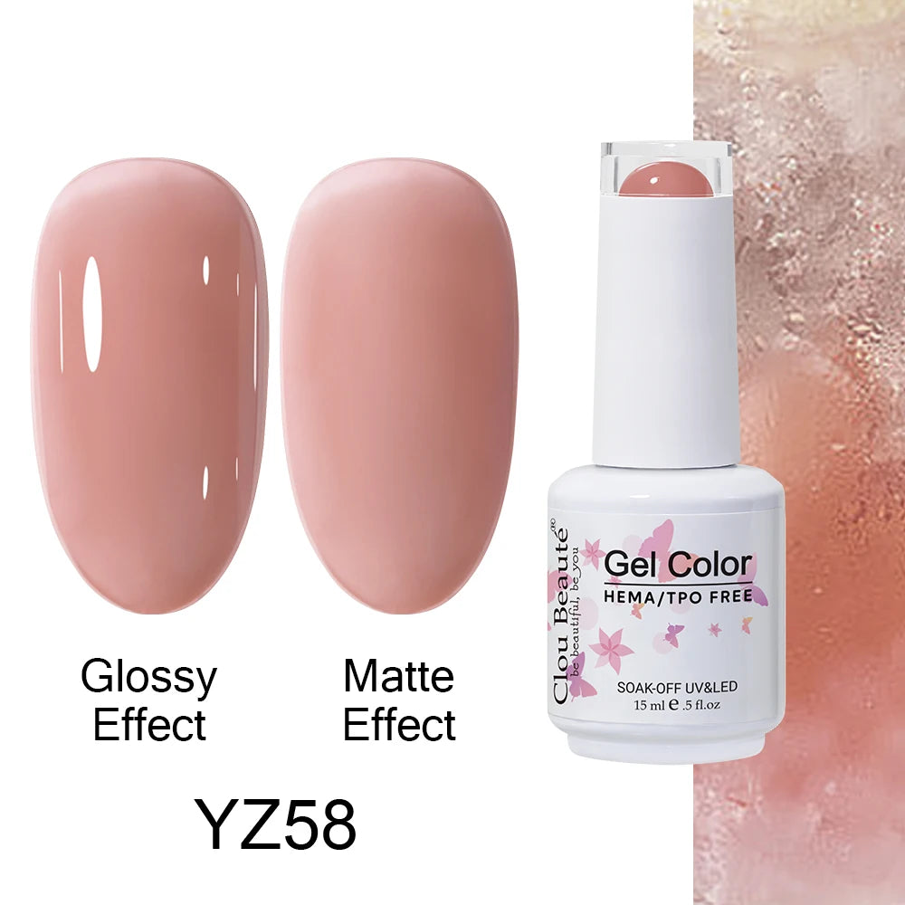 Clou Beaute Gel Nail Polish Neon Brown Royal Blue Red Green Pastal Nude Nail Art Varnishes Gel Lacquer Top Coat UV Gel Nail