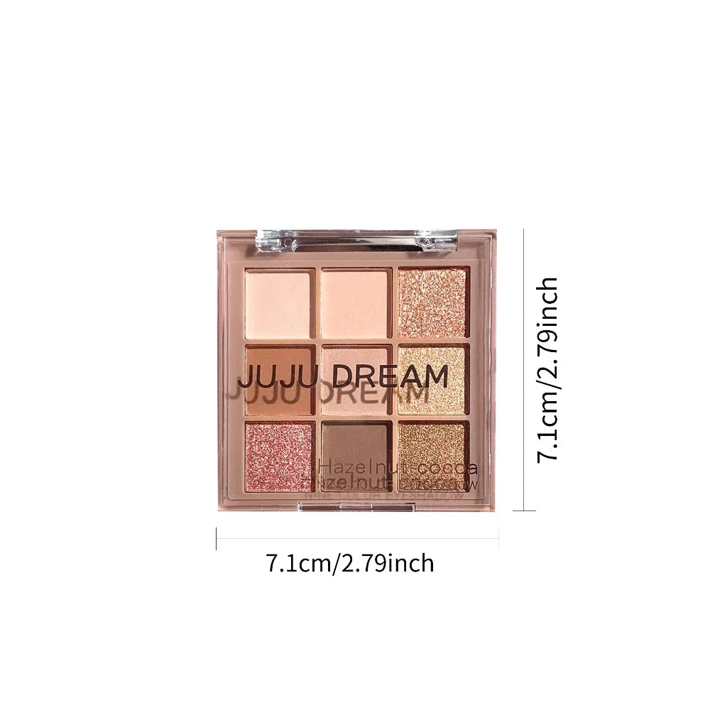 Matte Shimmer Eyeshadow Palette 9 Colors Waterproof Long Lasting Natural Nude Makeup Cocoa Brown Korean Style