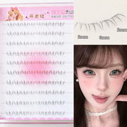 Natural Soft Lower False Eyelashes Transparent Band Cat Style Under Lashes Extensions for Wedding Party Work Cosplay Makeup