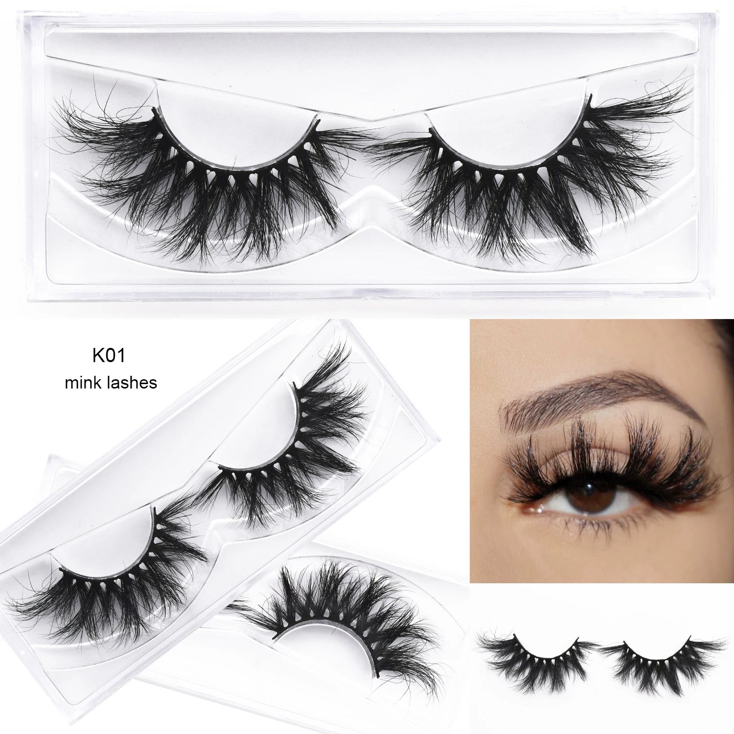 Mink Fake Eyelashes 3D Mink Lashes Natural Long False Eyelash Cruelty-free Mink Hair Fluttery False Lashes Makeup D101 Lash Gift