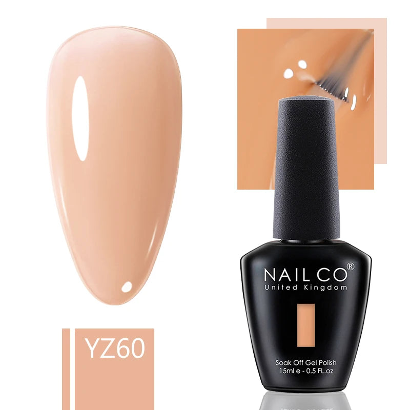 NAILCO 15ml Dark Gel Nail Polish Semi-permanent Varnish Hybrid UV Nails Art Glitter Colors Gel Polish Manicure Enamels For Nails