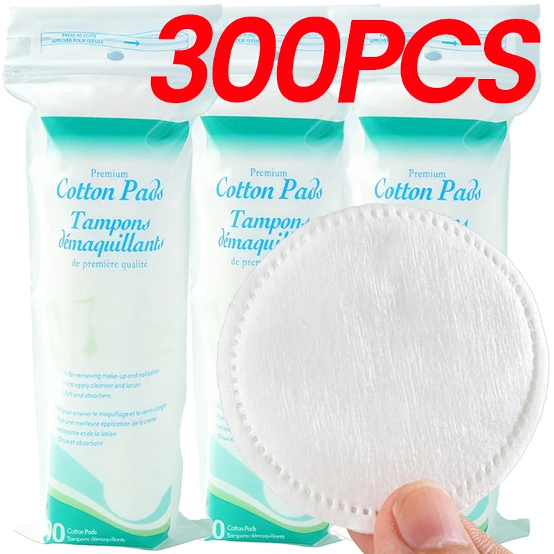 Disposable Soft and Breathable Circular Makeup Remover Pads Doubles Sided Cotton Pads Non-Irritating for Daily Facial Cleaning