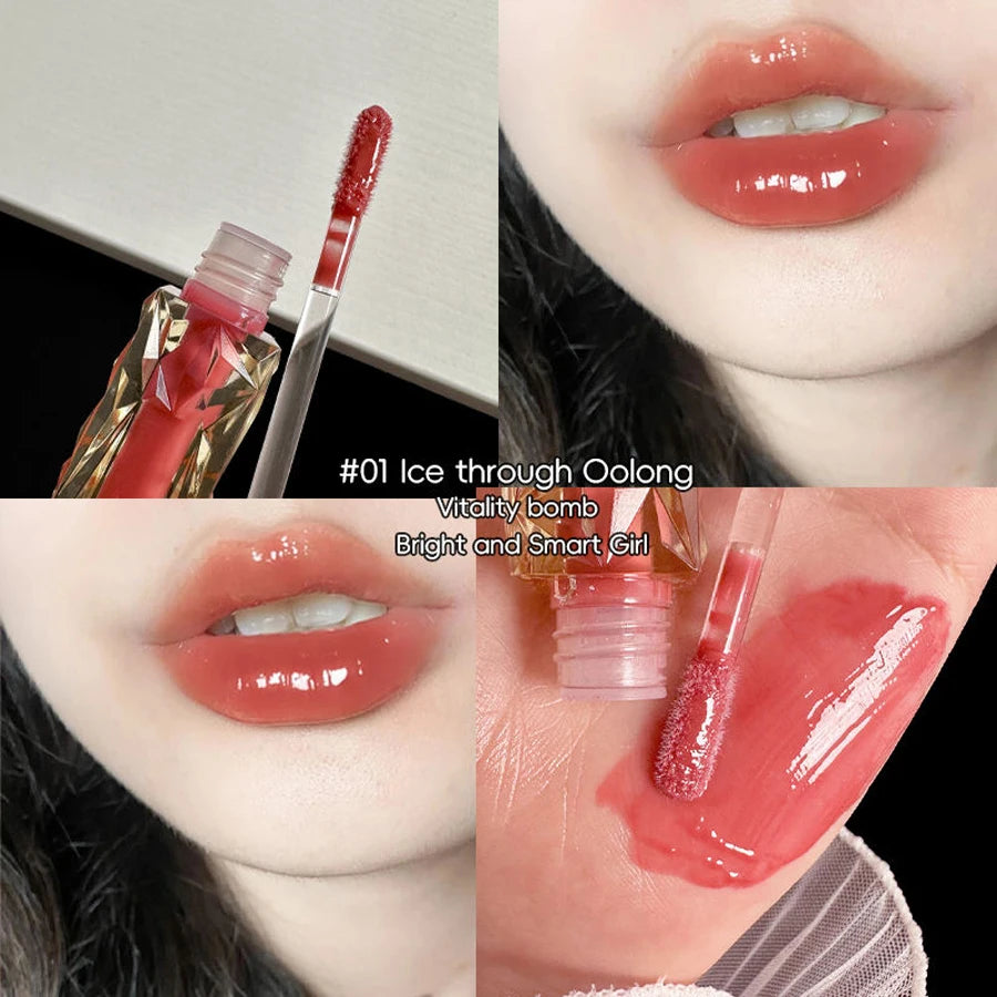 6 Color Water Lip Glaze Mirror Gloss Natural Lasting Hydrating Moisture Not Easy To Take Off Makeup Liquid Lipstick