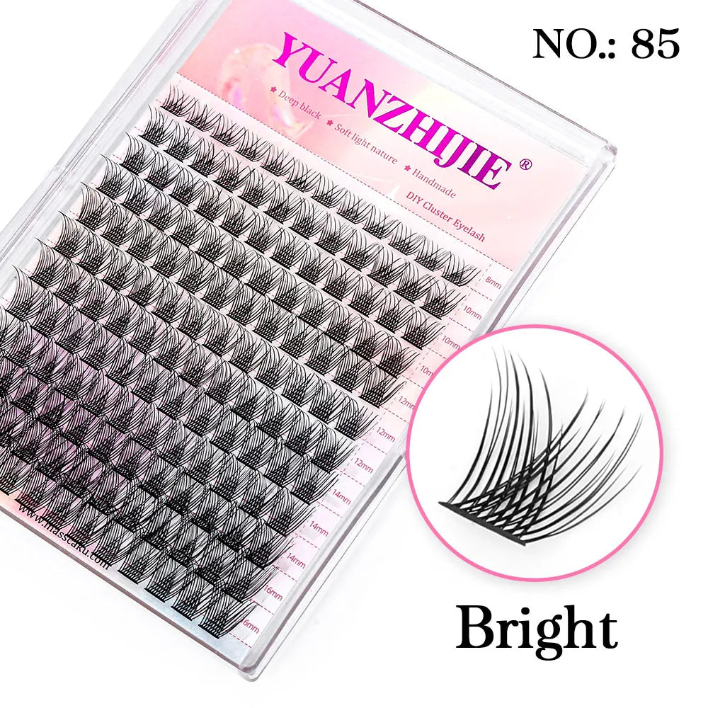 Mix Color 144 Russian Volume YUANZHIJIE False Eyelashes Natural Soft DIY Cluster Segment Lashes Cute Deer Rainbow Eyelashes