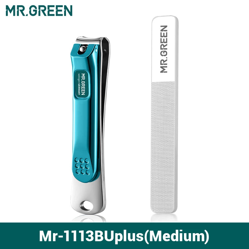 MR.GREEN Nail Clippers Stainless Steel Curved Blade Clipper Fingernail Scissors Cutter Manicure Tools Trimmer with Nail Files