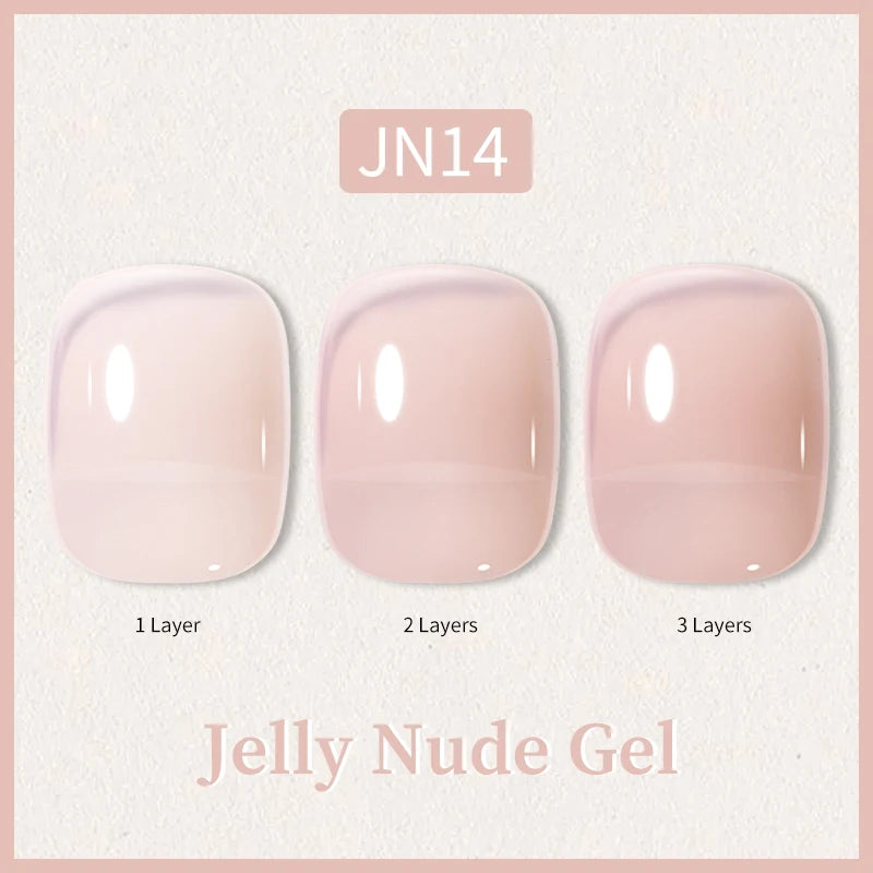 BORN PRETTY 10ml Glitter Pink Nude Jelly Nail Gel Polish Varnis Semi-permanent Sheer Translucent UV LED Soak Off Gel Polish