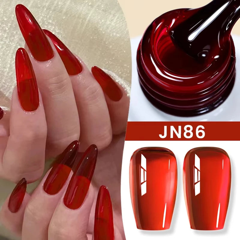 BORN PRETTY 10ml Translucent Color Gel Polish Jelly Nude Autumn Jelly Amber Semi Permanent UV Gel Nail Art Soak Off Gel Varnish
