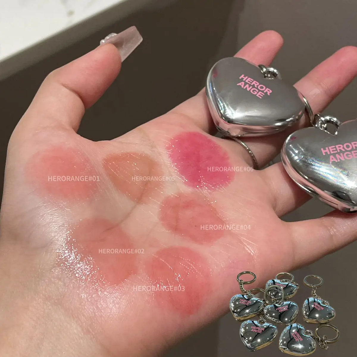 Heart Pendant Blush Cream Waterproof Long Lasting Smooth Texture Natural Makeup Holiday Gift