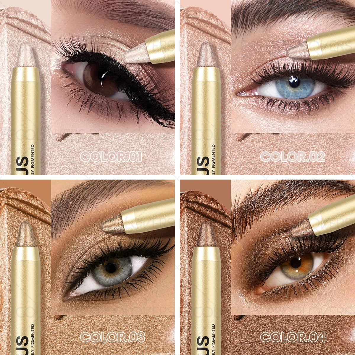 1 Pc Shiny Double-head Eyeshadow Pen, Shimmer Eyeshadow Stick, Eye-catching Eye Makeup, High Pigment Rendering, Concert Makeup
