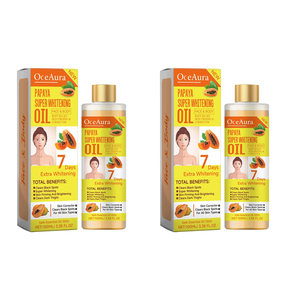 Papaya Whitening Body Oil Nourishing Brightening Skin Care Relaxing Muscle Smoothing Moisturizing Body Massage Skin Papaya Oil