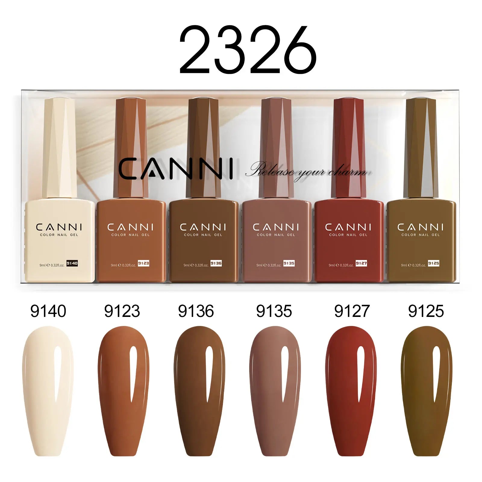 6pcs*9ml HEMA TPO FREE Nail Gel Polish CANNI Semi Permanent Jelly Pink Nude Color Gel Varnish Great Coverage UV LED Lacquer