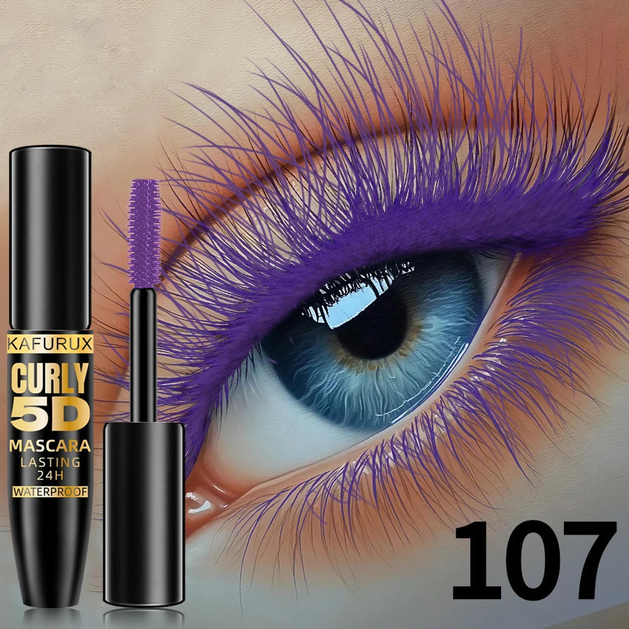 9 Colors 5D Silk Mascara with Big Eye Waterproof Lengthened Sweat-proof Long Lasting Purple Green Black Mascara Korean Makeup