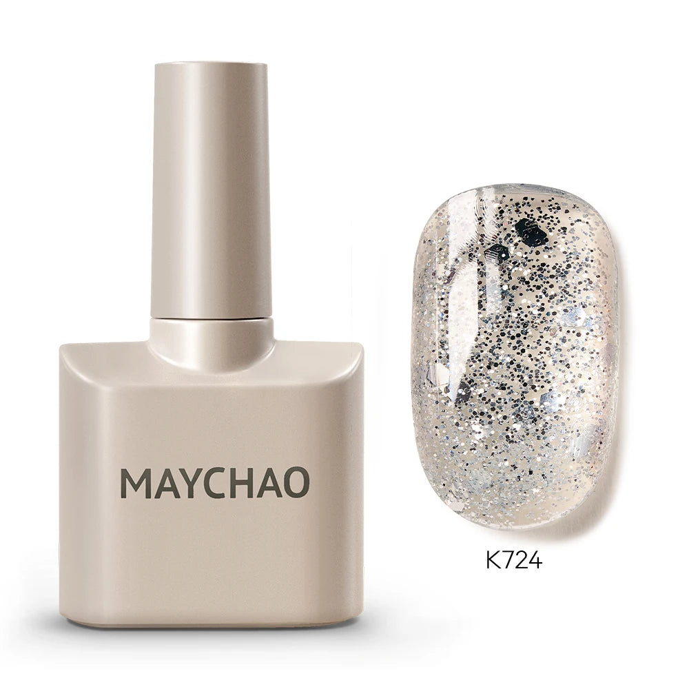 MAYCHAO Cherry Red Gel Nail Polish 12ml Glossy Semi Permanent Soak Off UV LED Frosted Gel Nails Base Painting Varnish