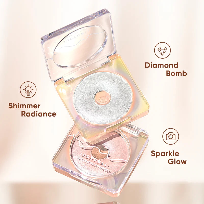 Judydoll Matte Highlighter Powder, Soft Glow, Diamond Shimmer, Body & Face, Buildable, Long-Lasting, Lightweight, Natural Radiance