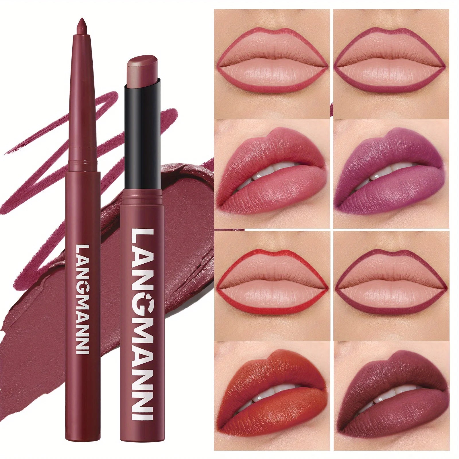Oblique Rotating Matte Lipstick Lasting & Matte Lip Liner 2 Combination Set