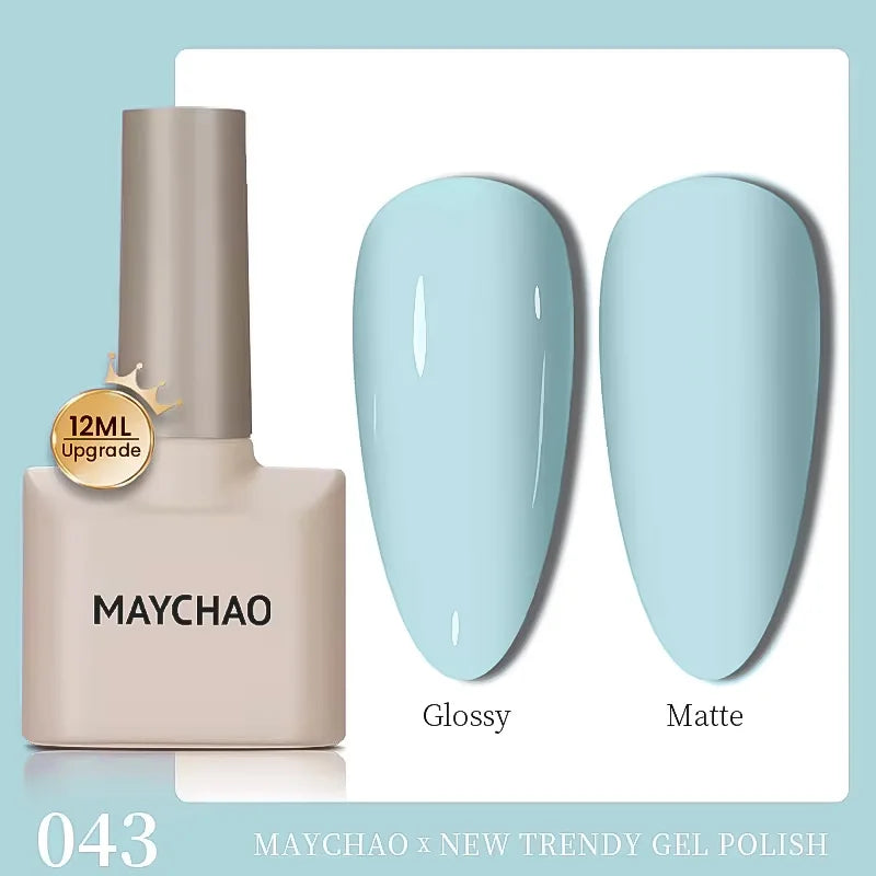 MAYCHAO 12ml Gel Nail Polish Set Professional Salon Nail Art Gels Varnish UV LED Semi Permanent Nail Lacquer Nail Supplies
