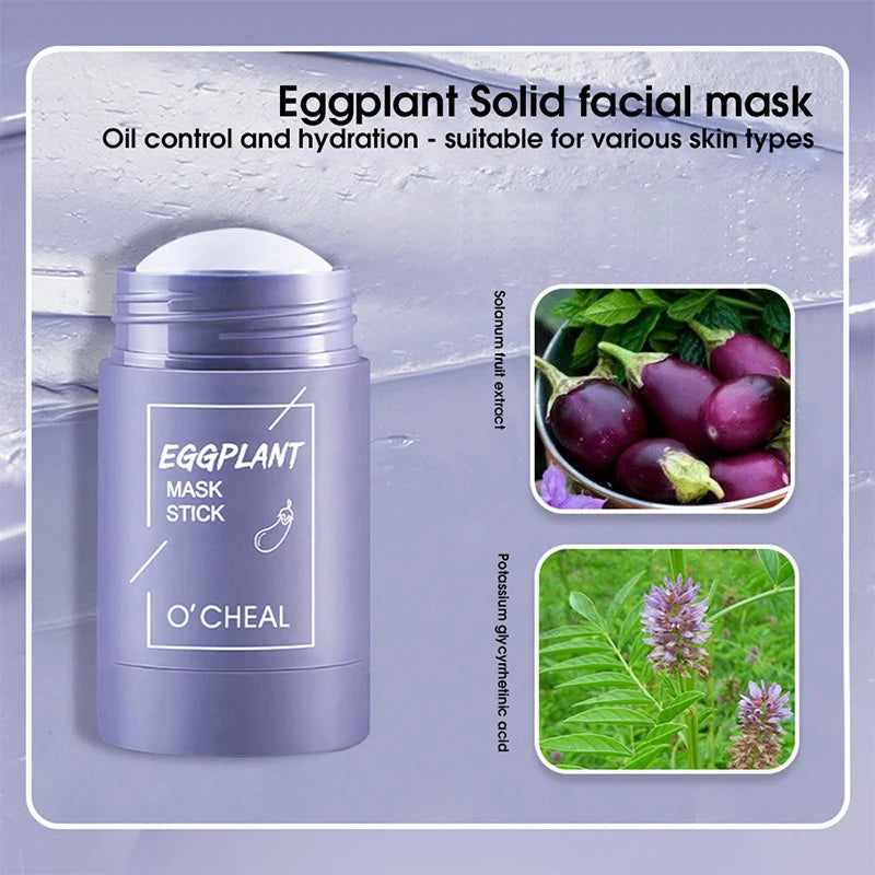Ocheal Mask Green Tea Bamboo Charcoal Solid Facial Mask Cleansing Stick Deep Cleansing Pores, Removes Blackheads, Controls Oil, Moisturizes and Hydrates, Smear-On Mud Mask for Men and Women