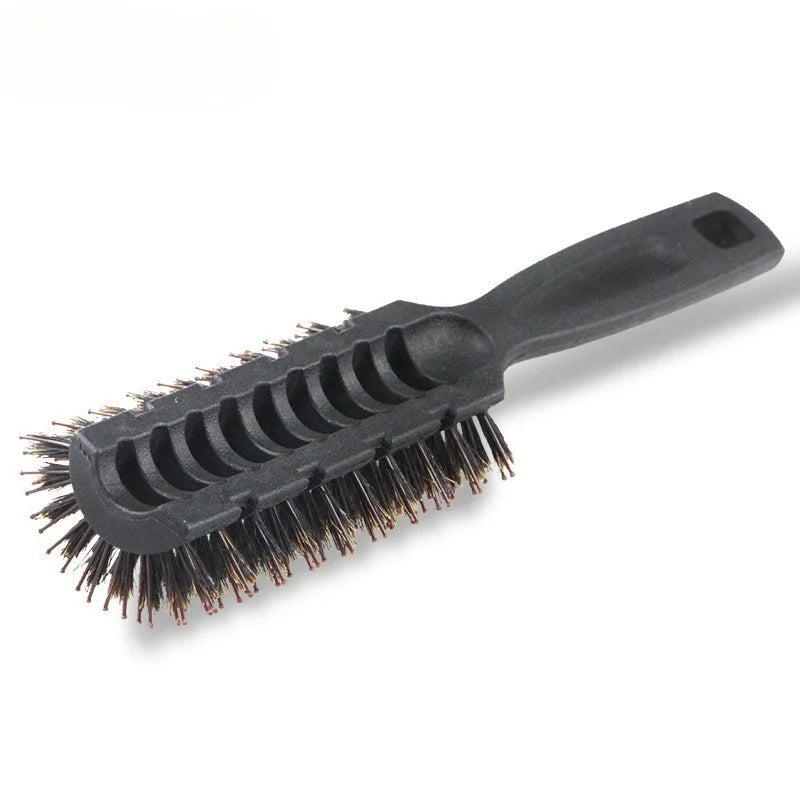 Professional Salon 9-Row Boar Bristle Hair Brush Anti-Static Plastic Quick Dry Styling Comb for Pompadour & Slicked-Back Hairst