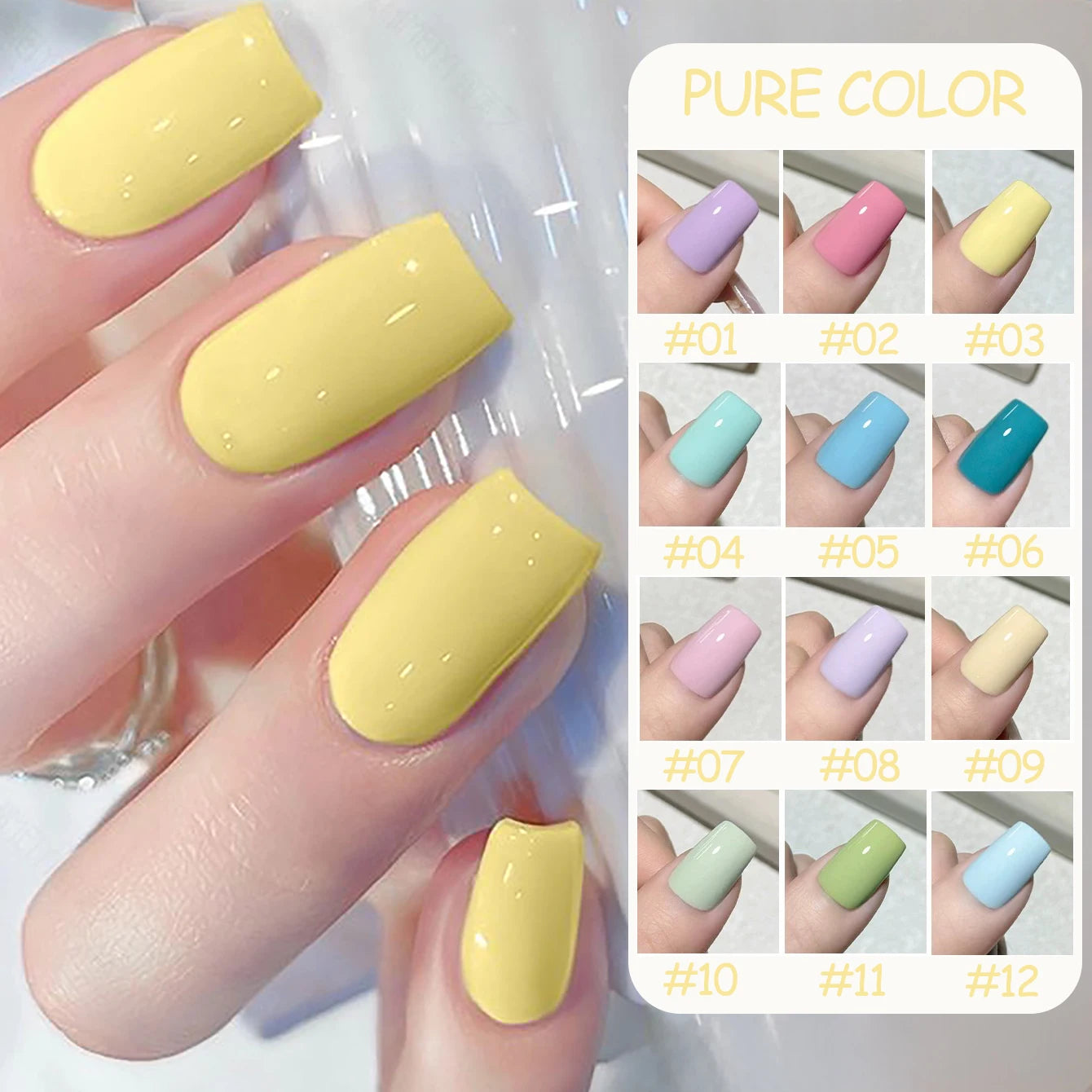 WS 10ML 2026 New Pale Yellow Gel Nail Polish Starter Pure Soak Off No Wipe Nail Gel Polish Suitable For All Seasons