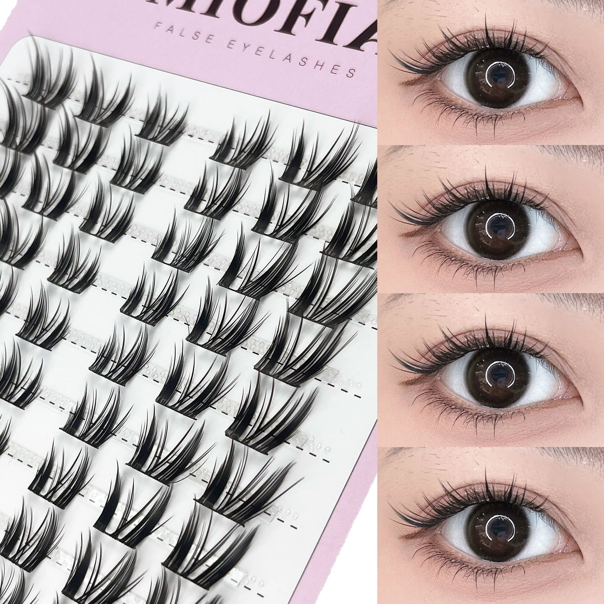 1 Box/120 Bunches segmented Fish Tail Eyelashes Individual Eyelash Cluster Natural Eyelash Extension False Lashes Makeup Tool