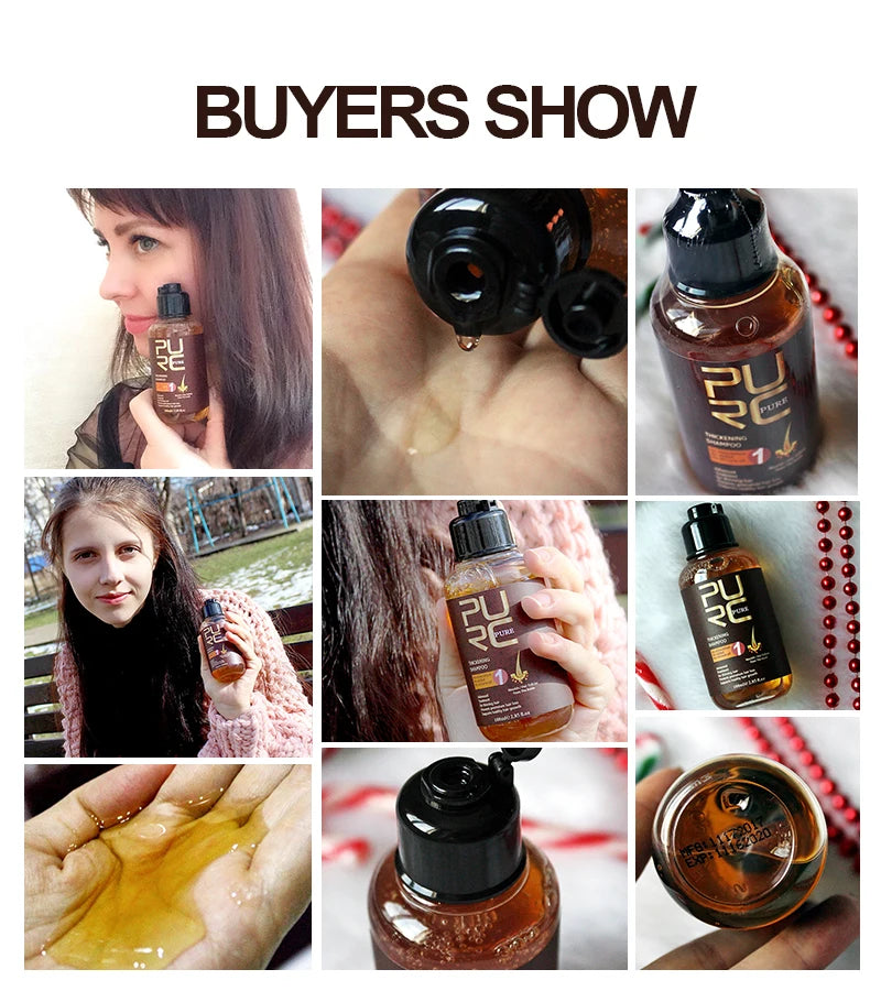 PURC Ginger Shampoo for Thinning Hair Repair Damaged Frizz Thickening Shampoo Hair Care