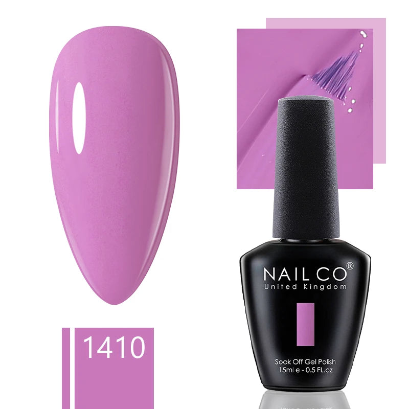 NAILCO 15ml Dark Gel Nail Polish Semi-permanent Varnish Hybrid UV Nails Art Glitter Colors Gel Polish Manicure Enamels For Nails