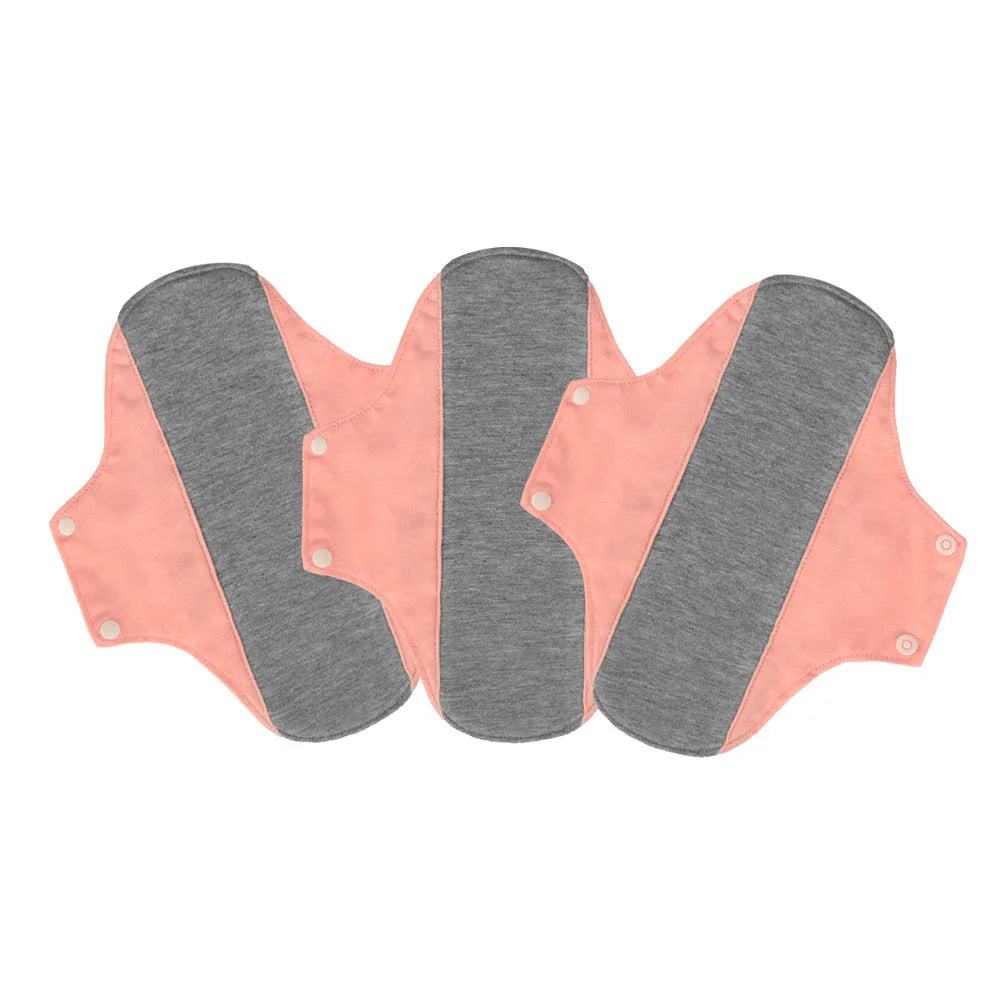 3Pcs Washable Graphene Menstrual Cloth Pads Set 19G 20*23Cm Reusable Soft Panty Liner Sanitary Pad Women Period Panties Pad