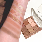 Matte Shimmer Eyeshadow Palette 9 Colors Waterproof Long Lasting Natural Nude Makeup Cocoa Brown Korean Style