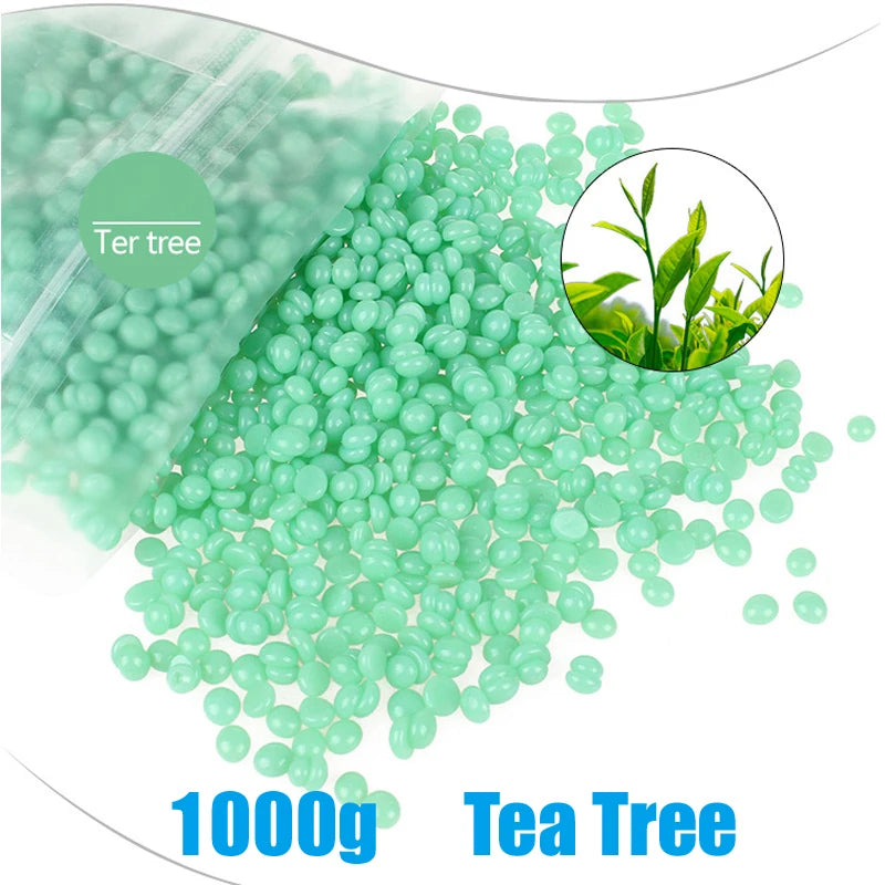 1000g Wax Beans Hot Film Painless Waxing Beads Depilatory Hard Wax Beans Heating Wax Machine Bikini Face Body Hair Removal