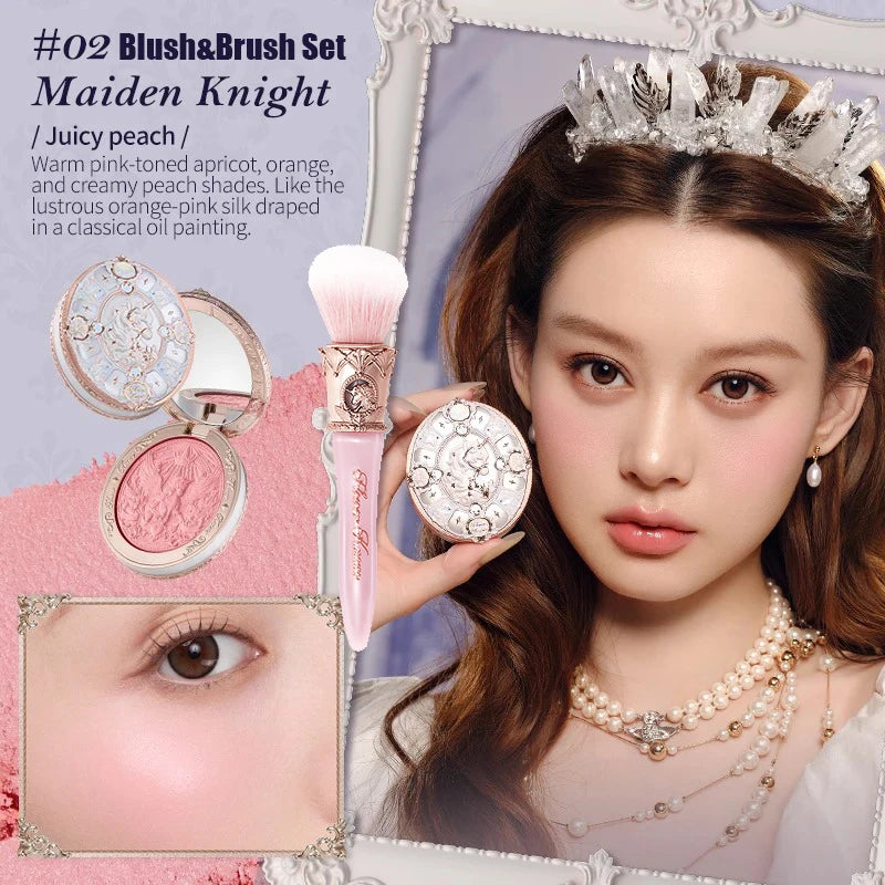 Makeup Flowerknows Shell Pearl Collection Silk Satin Blusher Lightweight Highly Pigmented Blush Powder Long Lasting Face Blushes