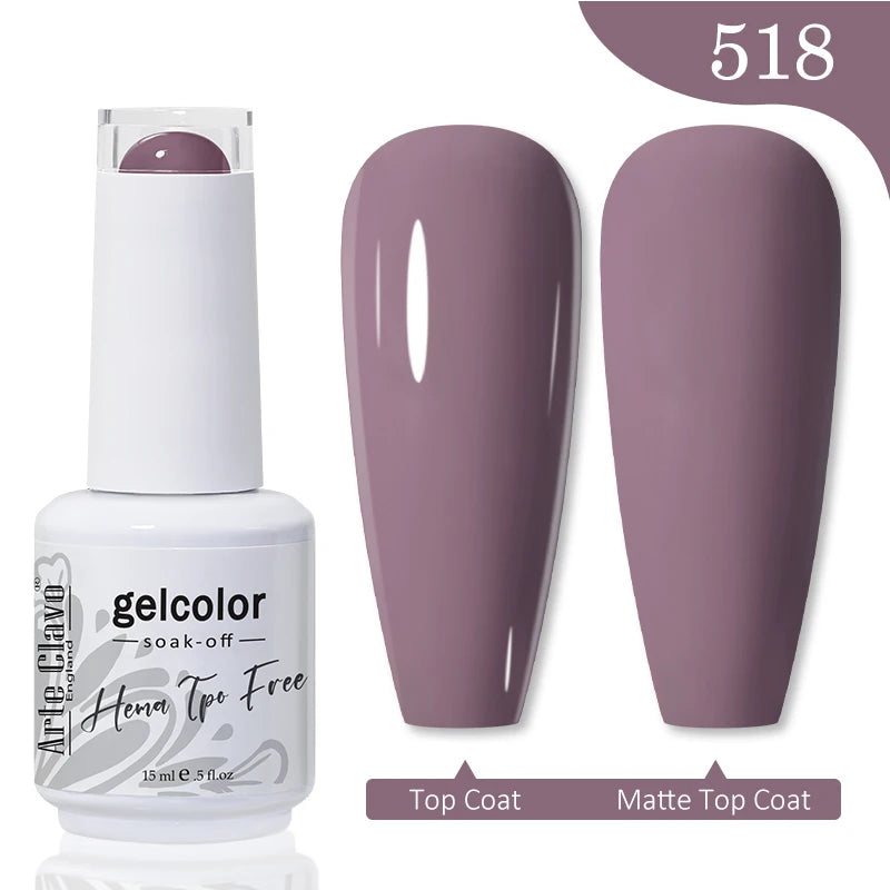 Arte Clavo 15ML Red Brown Color Gel Nail Polish Autumn Winter Nail Art Gel Nail Supplies Semi Permanent Soak Off UV Gel Varnish