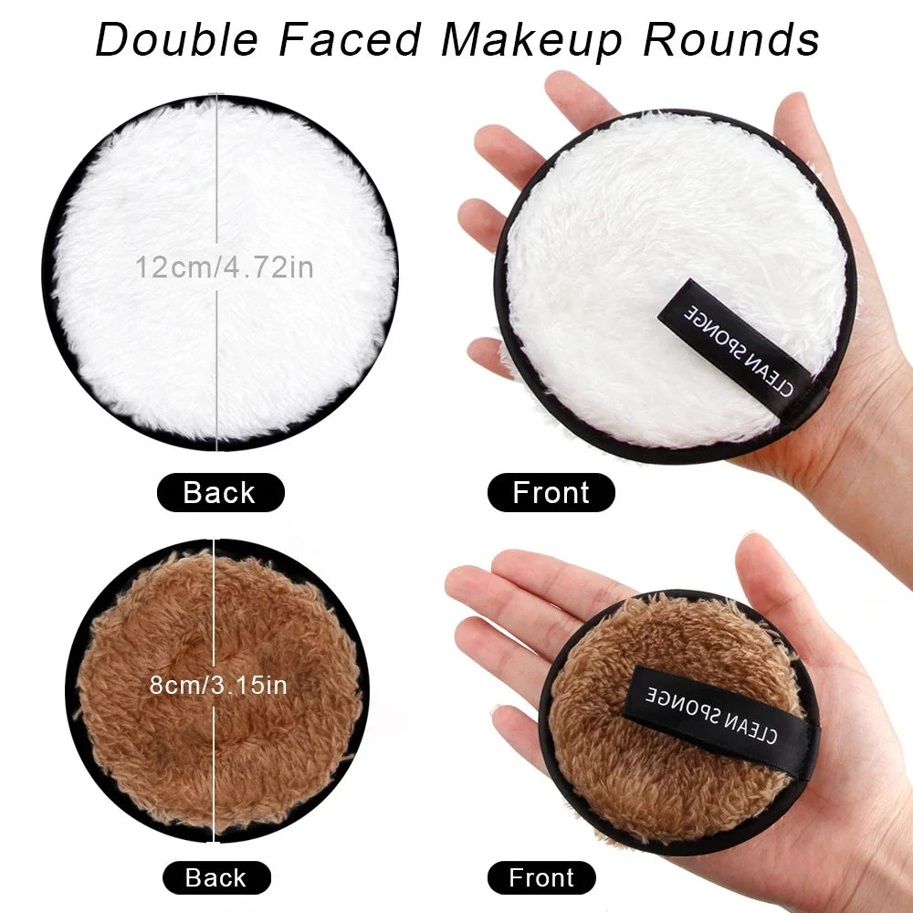 1/3pcs Reusable Discs Makeup Remover Wipe Cotton Pads Microfiber Makeup Face Towel Cloth Washable Sponge Skin Care Cleaning Puff