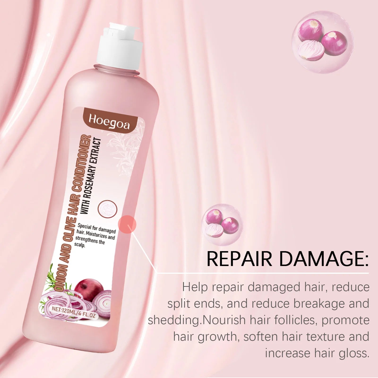 Onion Hair Care Set Rosemary Onion Shampoo Conditioner Set Strengthening Hair Improve Rough Frizz Smooth Shiny Deep Moisturizing Scalp Care Set