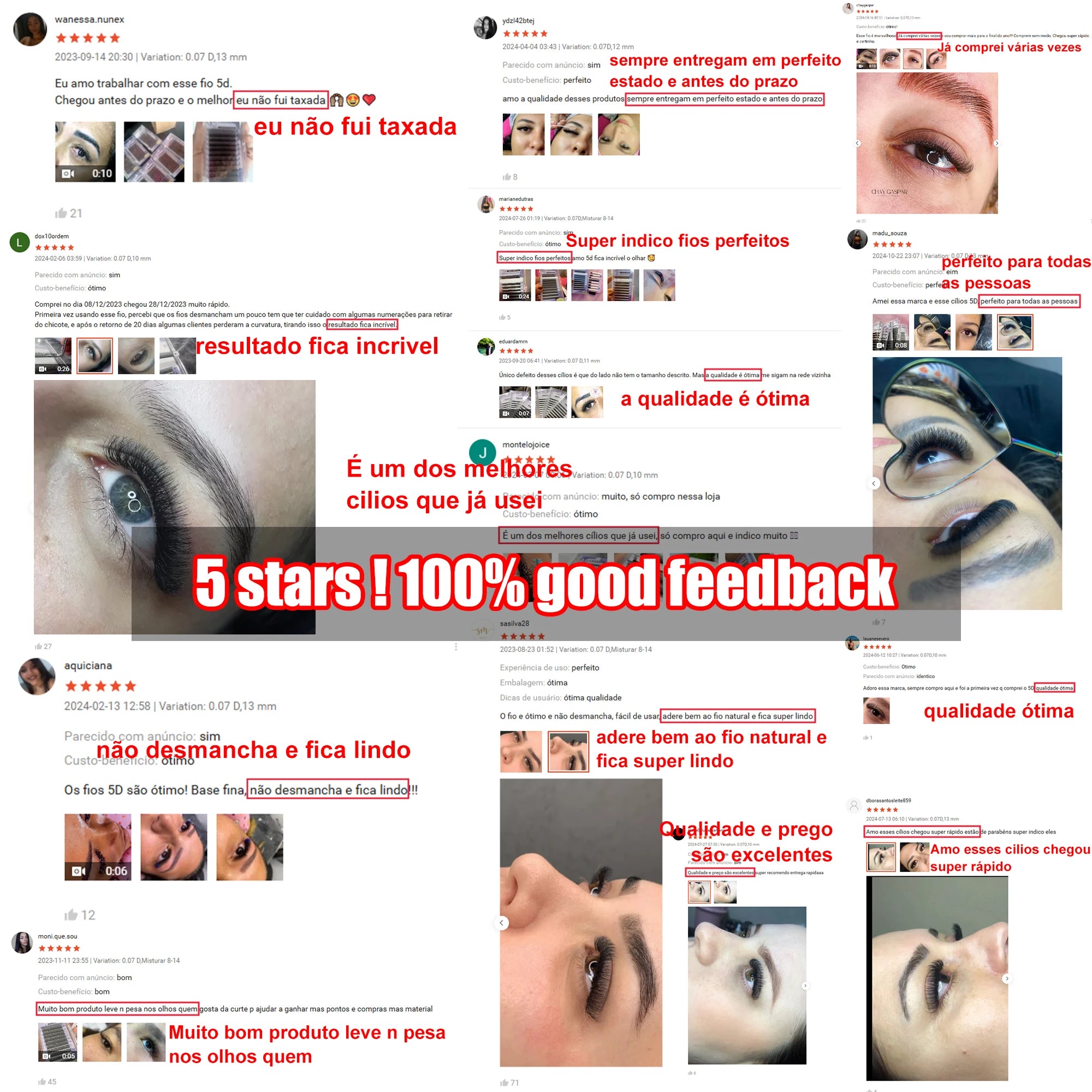 LAKANAKU Fio 5W Shaped Eyelashes Extension 6 Trays Volume Egipcio Soft Individual Premade Volume Fans Cilios Lashes
